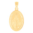 14kt Yellow Gold Womens Oval Virgin Mary Miraculous Medal Religious Charm Pendant