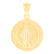 14kt Yellow Gold Womens Virgin Mary Miraculous Medal Religious Charm Pendant
