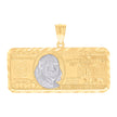 14kt Two-tone Gold Mens 100 Dollar Bill Currency Fashion Charm Pendant