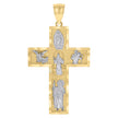 10kt Two-tone Gold Mens Cross Religious Charm Pendant