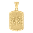 10kt Yellow Gold Mens Evil Eye Symbol Religious Charm Pendant