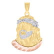 10kt Tri-Color Gold Mens Jesus Religious Charm Pendant