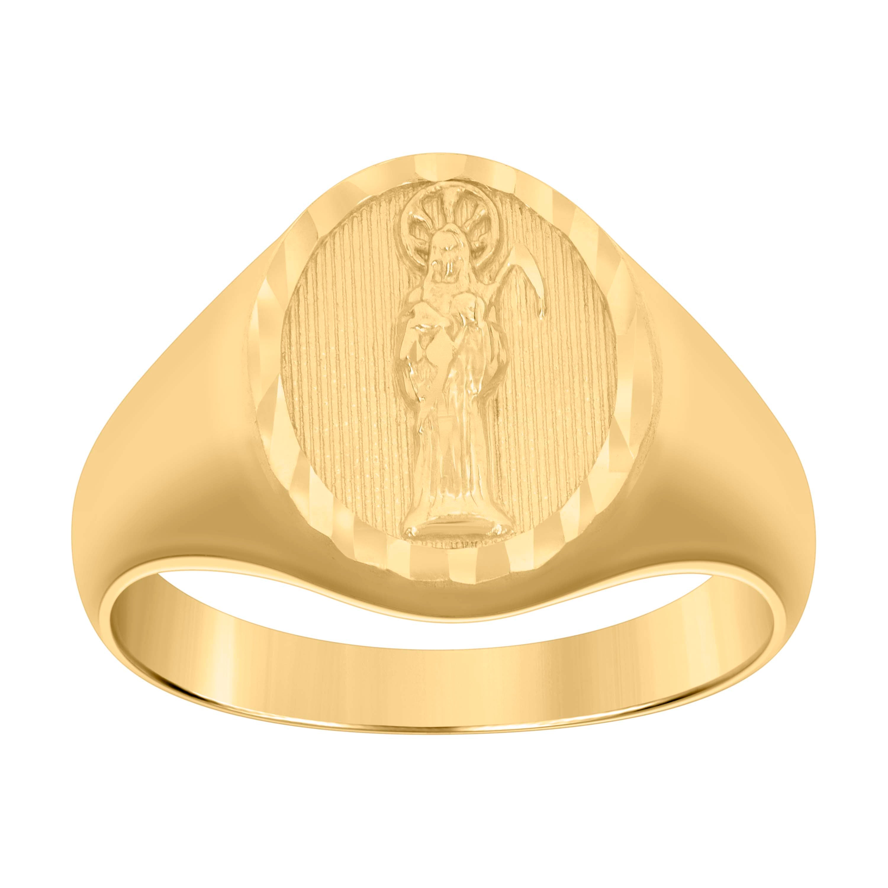 10kt Yellow Gold Mens Death Angel Grim Reaper Ring