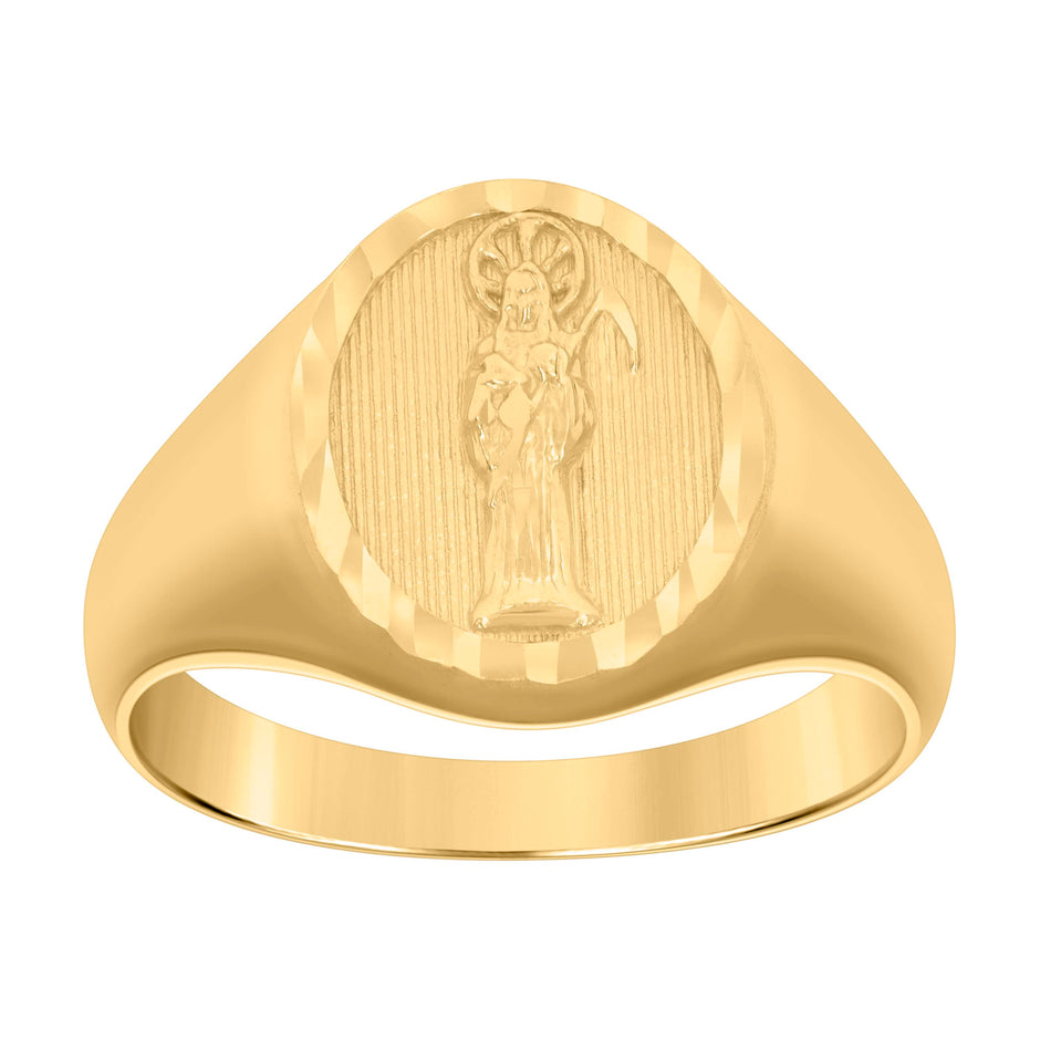 10kt Yellow Gold Mens Death Angel Grim Reaper Ring