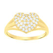 10kt Yellow Gold Womens Cubic-Zirconia Heart Ring