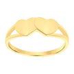 10kt Yellow Gold Womens Double Hearts Ring