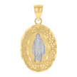 10kt Two-tone Gold Mens Guadalupe Religious Charm Pendant