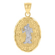 10kt Two-tone Gold Mens St. Christopher Religious Charm Pendant