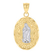 10kt Two-tone Gold Mens Guadalupe Religious Charm Pendant