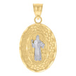 10kt Two-tone Gold Mens St. Benedict Religious Charm Pendant