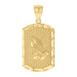 10kt Yellow Gold Mens Praying Hands Symbol Religious Charm Pendant