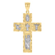10kt Two-tone Gold Mens Cross Religious Charm Pendant