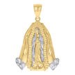 10kt Two-tone Gold Mens Guadalupe Religious Charm Pendant