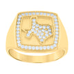 10kt Yellow Gold Mens Cubic-Zirconia Texas Map Ring