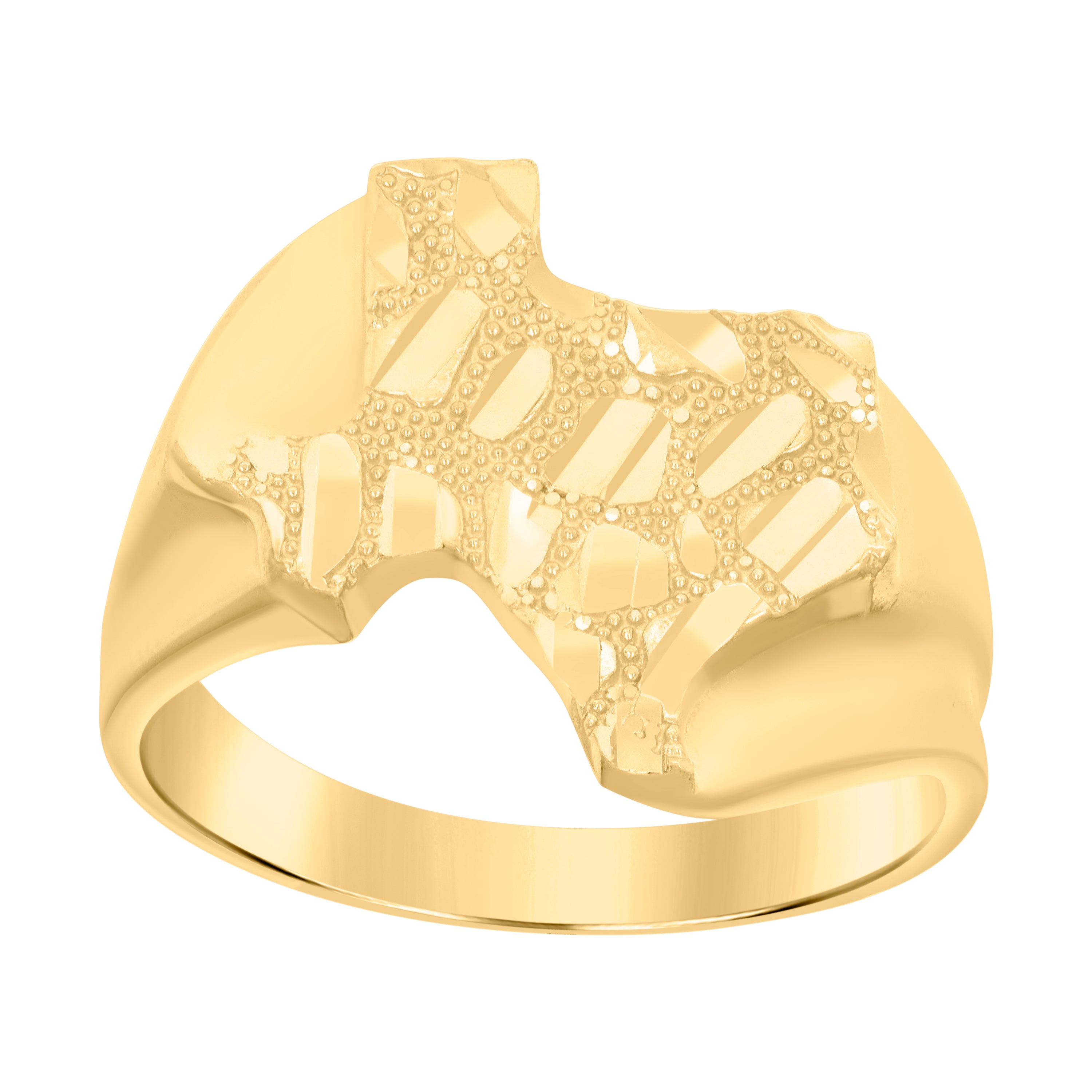10kt Yellow Gold Mens Texas Map Ring