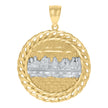 10kt Two-tone Gold Mens Chain Border Last Supper Religious Charm Pendant