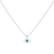 925 Sterling Silver Womens Enameled Evil Eye Good Luck Necklace 18 Inches