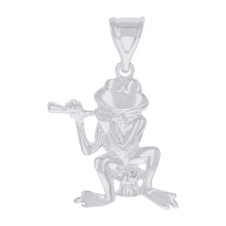 925 Sterling Silver Mens Frog Animal Wildlife Charm Pendant