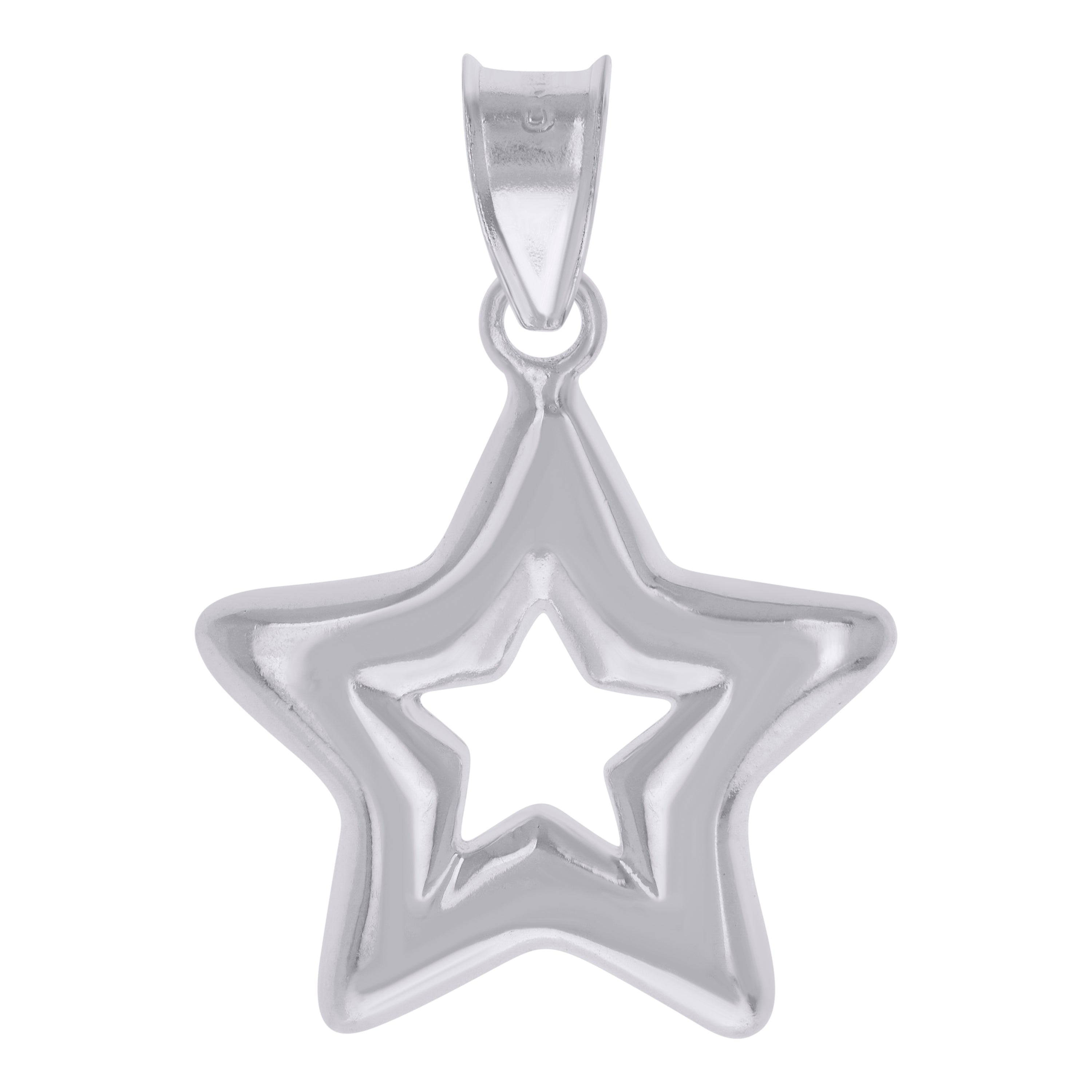 925 Sterling Silver Unisex Star Fashion Charm Pendant