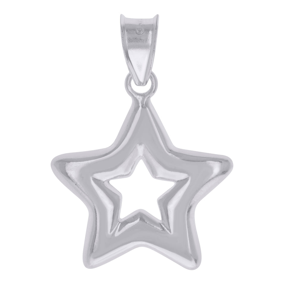 925 Sterling Silver Unisex Star Fashion Charm Pendant