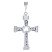 925 Sterling Silver Unisex Cubic-Zirconia Cross Religious Charm Pendant