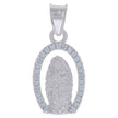 925 Sterling Silver Womens Cubic-Zirconia Guadalupe Religious Charm Pendant