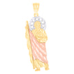 14kt Tri-Color Gold Mens St. Jude Religious Charm Pendant