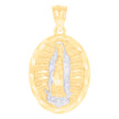 14kt Two-tone Gold Womens Guadalupe Religious Charm Pendant 