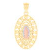 14kt Tri-Color Gold Womens Guadalupe Religious Charm Pendant 