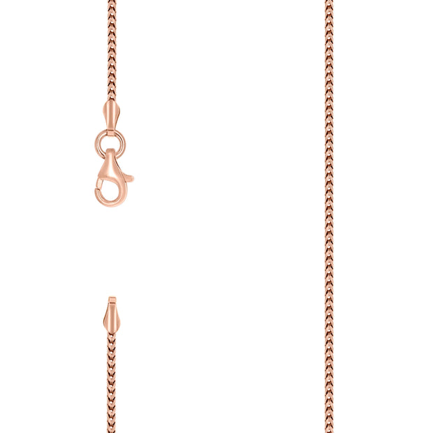 925 Silver Solid Franco Chain Rose 100 1mm-16
