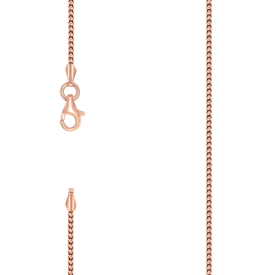 925 Silver Solid Franco Chain Rose 100 1mm-20 - SLV-141276