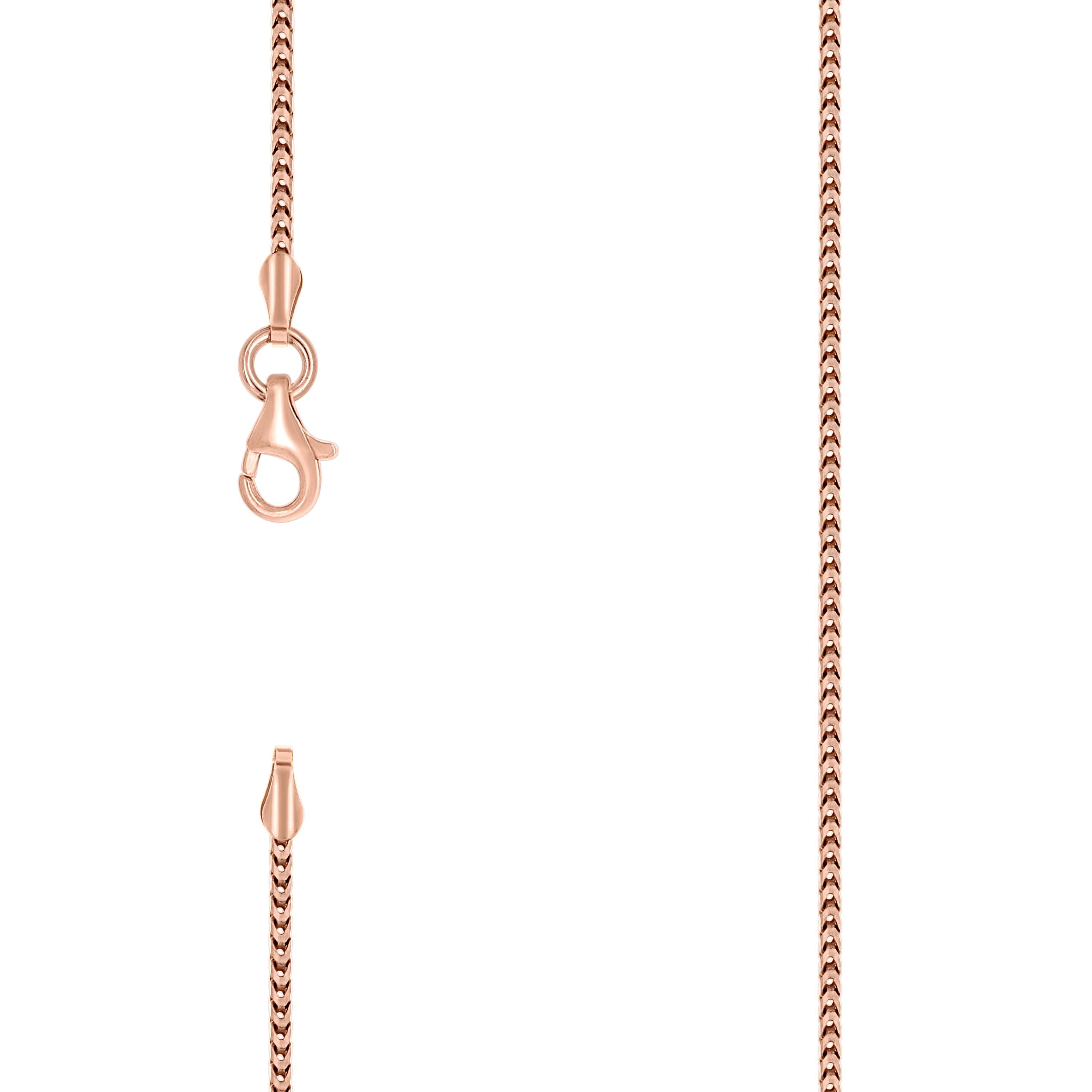 925 Silver Solid Franco Chain Rose 100 1mm-24 - SLV-141278