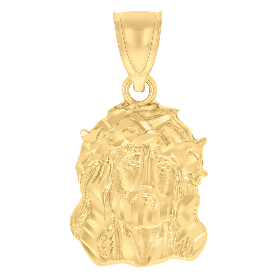 10kt Yellow Gold Mens Jesus Religious Charm Pendant