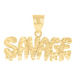 10kt Yellow Gold Mens SAVAGE Talking Fashion Charm Pendant