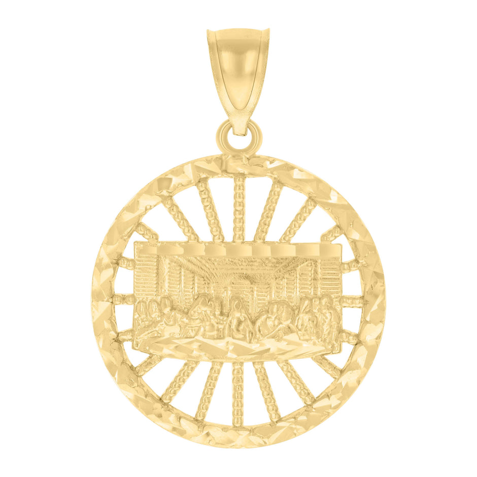 10kt Yellow Gold Mens Last Supper Religious Charm Pendant