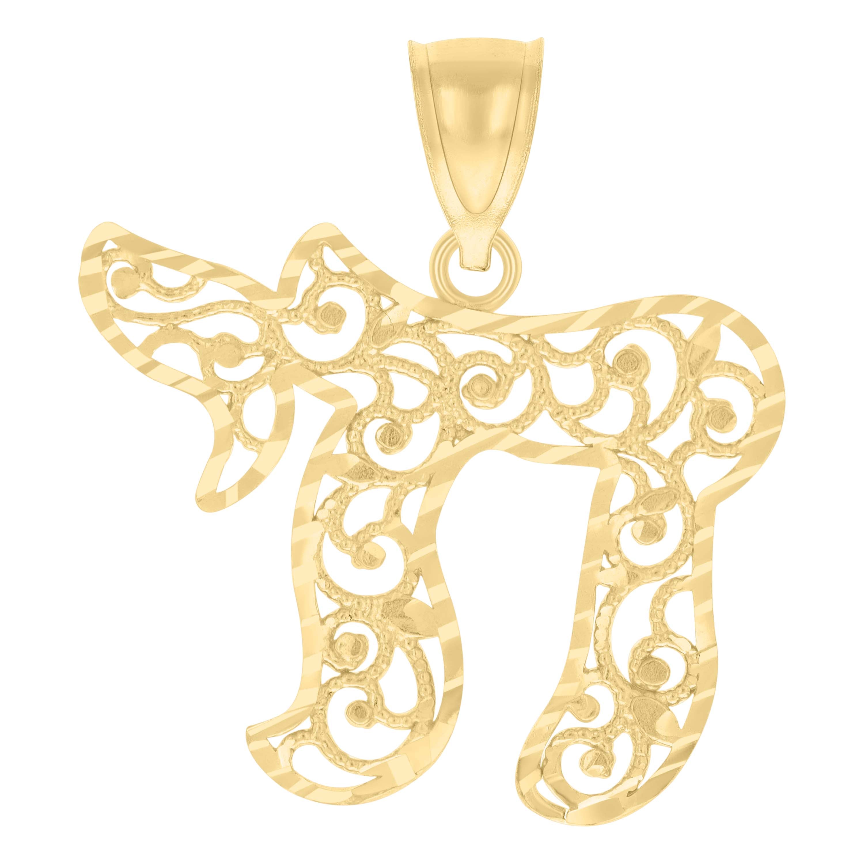 10kt Yellow Gold Womens Chai Symbol Charm Pendant