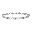 925 Sterling Silver Womens Green White Cubic-Zirconia Infinity Tennis Bracelet