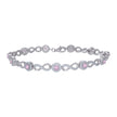 925 Sterling Silver Womens Pink White Cubic-Zirconia Infinity Tennis Bracelet