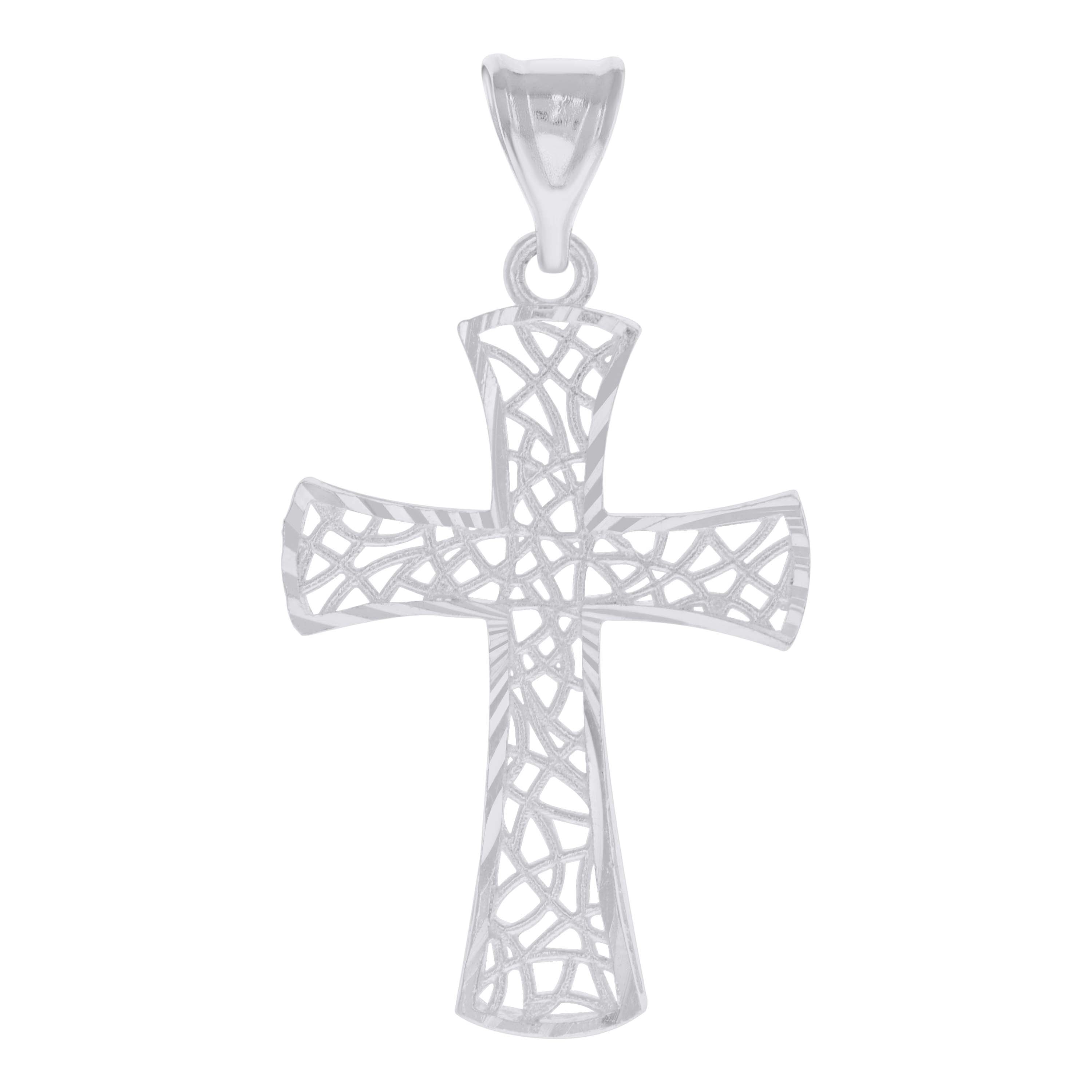 925 Sterling Silver Mens Cross Religious Charm Pendant