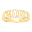 14kt Yellow Gold Womens Cubic-Zirconia MADRE Talking Ring