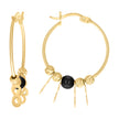 10kt Yellow Gold Womens Infinity Black Beaded Hoop Earrings