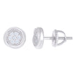 925 Sterling Silver Womens Cubic-Zirconia Swirl Stud Earrings 