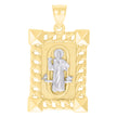 10kt Two-tone Gold Mens St. Benedict Religious Pendant 