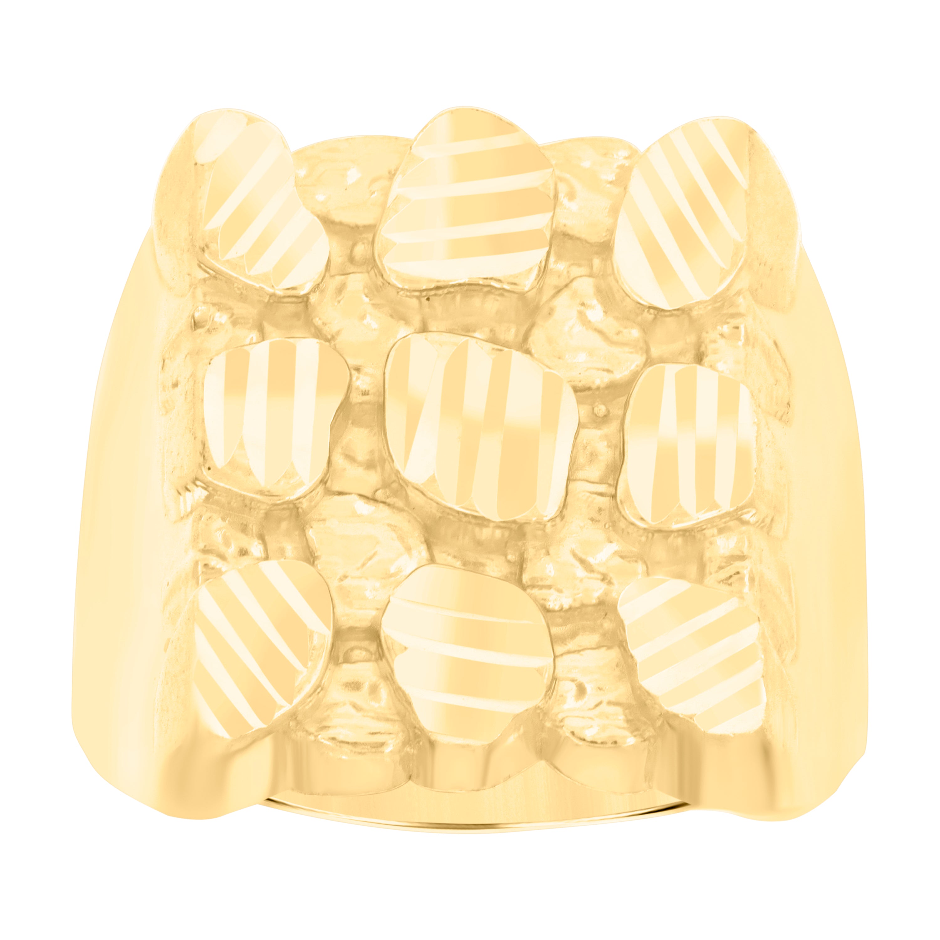 10kt Yellow Gold Mens Nugget Fashion Ring