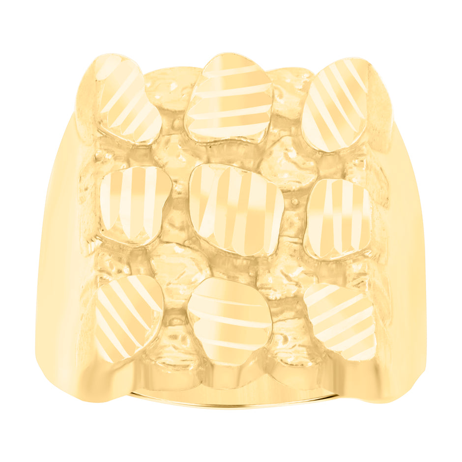 10kt Yellow Gold Mens Nugget Fashion Ring