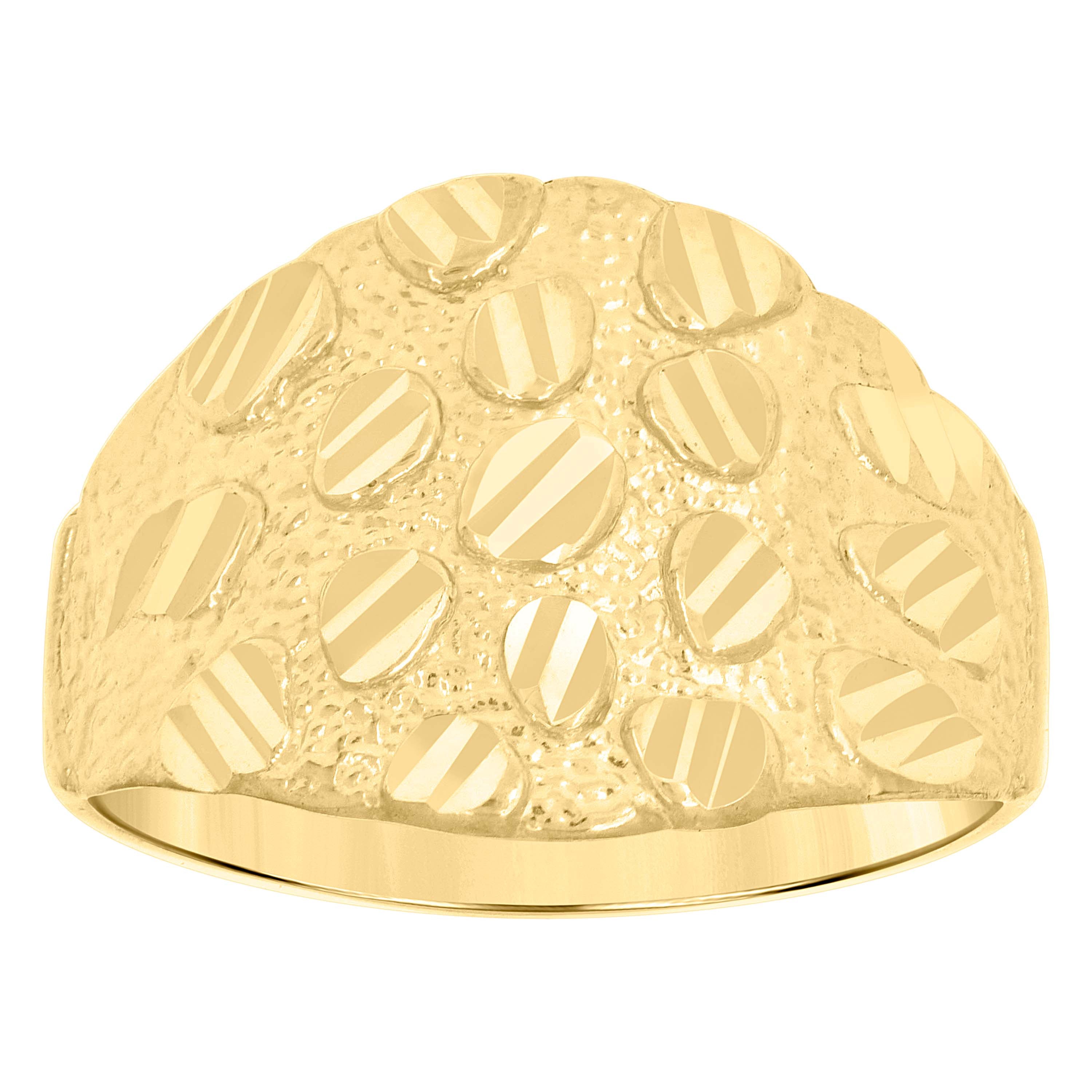 10kt Yellow Gold Mens Nugget Fashion Ring