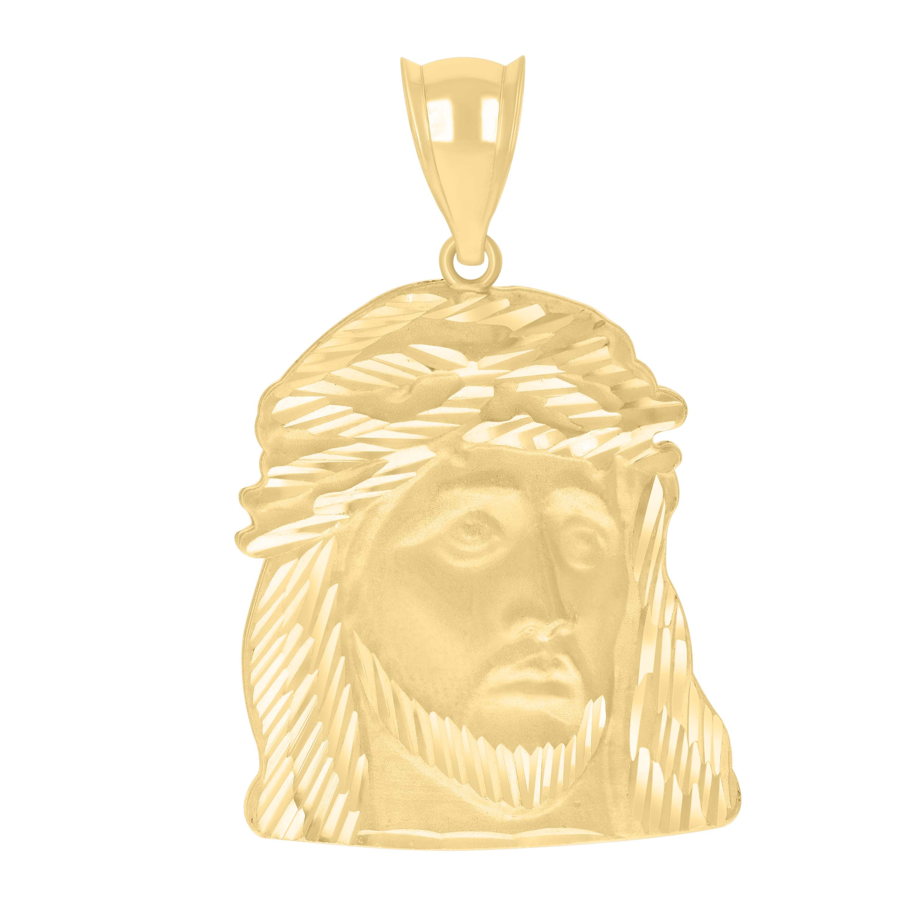 10kt Yellow Gold Mens Jesus Religious Charm Pendant
