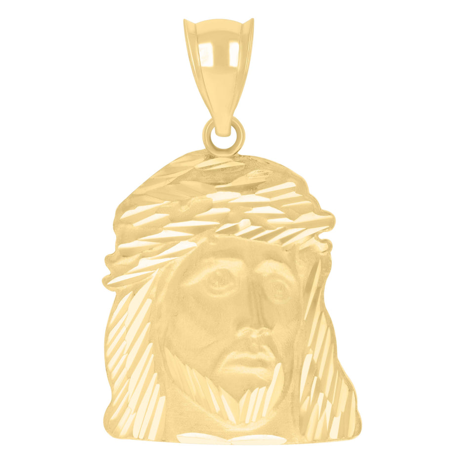 10kt Yellow Gold Mens Jesus Religious Charm Pendant