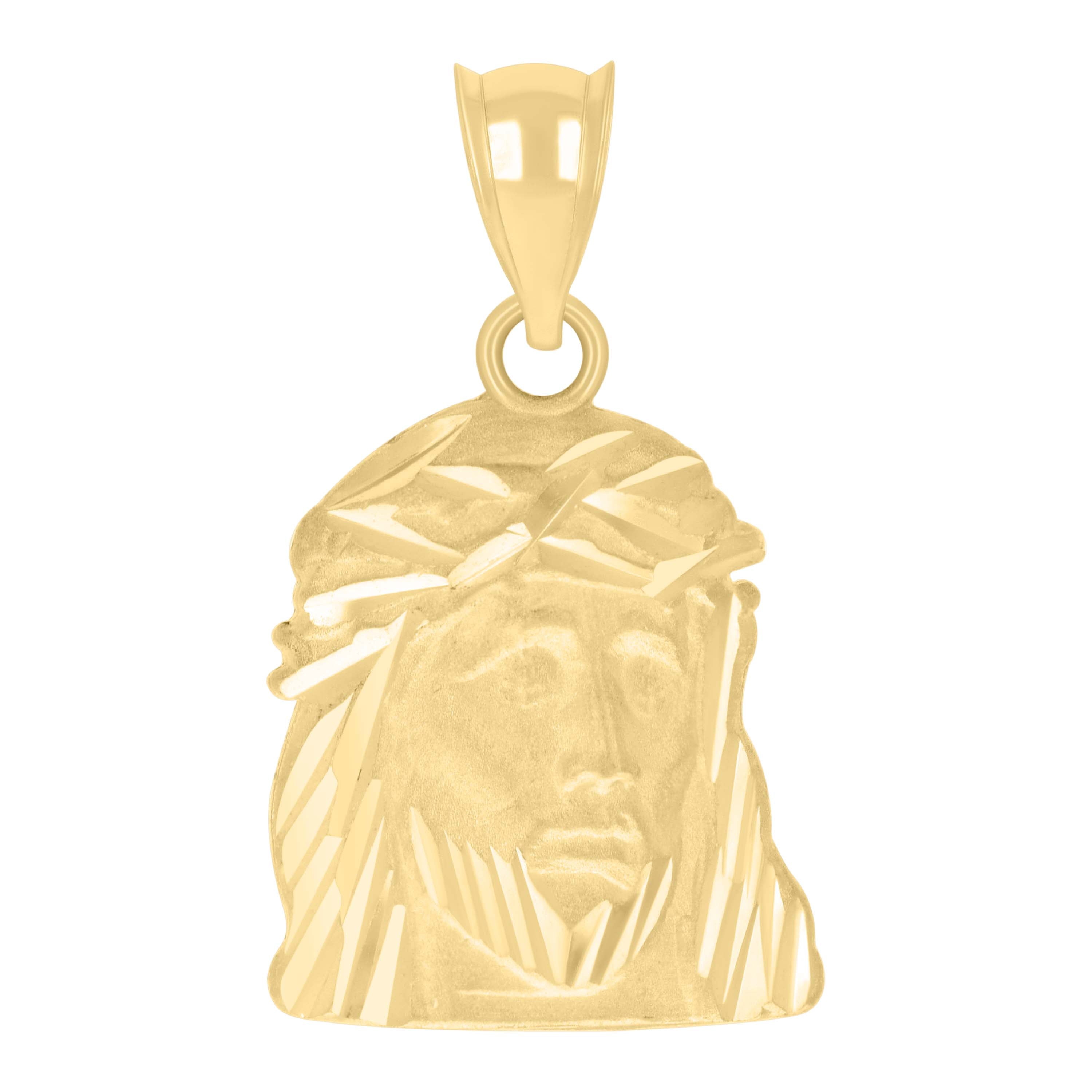 10kt Yellow Gold Mens Jesus Religious Charm Pendant