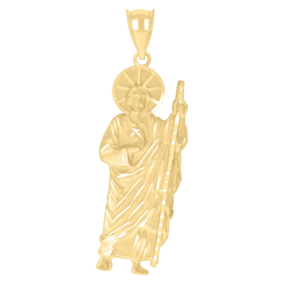 10kt Yellow Gold Mens St. Jude Religious Charm Pendant